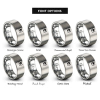 font options for inside engraving on grey meatball flag rings