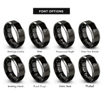 font options for inside engraving on black & grey mechanical blades rings