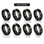 font options for inside engraving on black & silver mechanical kitchen timer rings
