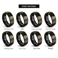 font options for inside engraving on gunmetal & black mechanical kitchen timer rings