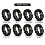 font options for inside engraving on black mechanical skull rings