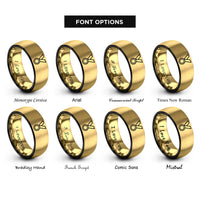 font options for inside engraving on black & gold medal rings