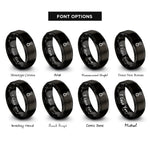 font options for inside engraving on black medal rings