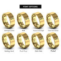 font options for inside engraving on gold medal rings