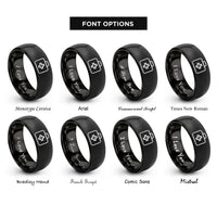 font options for inside engraving on black medic bag rings