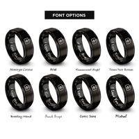 font options for inside engraving on black medic bag rings