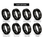 font options for inside engraving on black medic bag rings