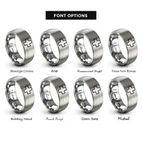 font options for inside engraving on silver medic cross rings