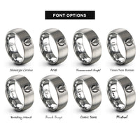 font options for inside engraving on silver medical badge rings