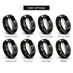font options for inside engraving on black & gray medical caduceus rings
