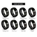 font options for inside engraving on black medical caduceus rings