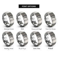 font options for inside engraving on silver medical caduceus rings