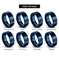 font options for inside engraving on blue medical clipboard rings