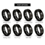 font options for inside engraving on black medical cross paw rings