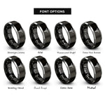 font options for inside engraving on black & silver medical staff emblem rings
