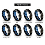 font options for inside engraving on black & blue & silver medicine ball slam rings