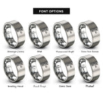 font options for inside engraving on silver medicine ball slam rings
