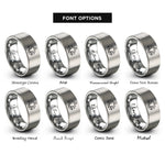 font options for inside engraving on silver meditator pose rings