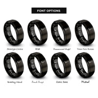 font options for inside engraving on black meerkat standing alert rings