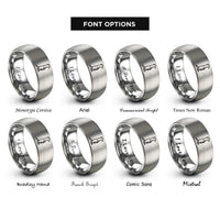 font options for inside engraving on gray meerkat standing alert rings