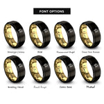 font options for inside engraving on black & gold megaphone rings