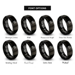 font options for inside engraving on black megaphone rings