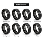 font options for inside engraving on black mel rings