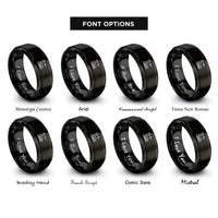 font options for inside engraving on black mel rings