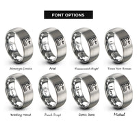 font options for inside engraving on silver mel rings
