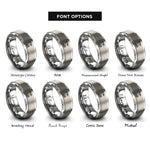 font options for inside engraving on gray mel rings