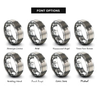 font options for inside engraving on gray mel rings