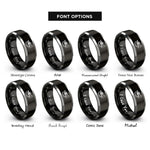 font options for inside engraving on black & silver mellophone rings