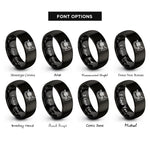 font options for inside engraving on black mellophone rings