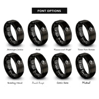 font options for inside engraving on black mellophone rings