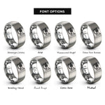 font options for inside engraving on silver mellophone rings