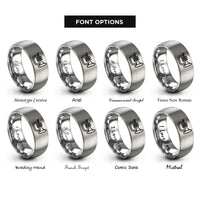 font options for inside engraving on silver mellophone rings