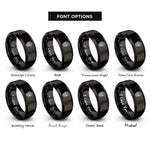 font options for inside engraving on black memento mori skull rings