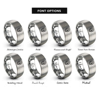 font options for inside engraving on gray memento mori skull rings