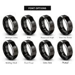 font options for inside engraving on black & gray memphis badge rings