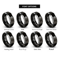 font options for inside engraving on black & gray memphis badge rings
