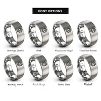 font options for inside engraving on gray memphis badge rings