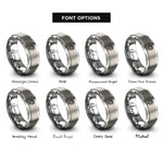 font options for inside engraving on gray memphis badge rings