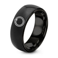 Ouroboros Serpent – Tungsten Wedding Band, 8 mm, Black Comfort-Fit Unisex