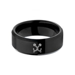 top presents for guys – black tungsten spurs pair crossed wedding band