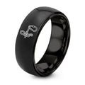 Truckers Hitch Carabiner – Tungsten Wedding Band, 8 mm, Black Comfort-Fit Unisex