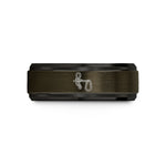 unique presents for him – gunmetal & black tungsten truckers hitch carabiner wedding band