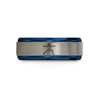 unique presents for him – black & blue & silver tungsten warrior ii wedding band