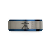 cool birthday presents him – black & blue & gray tungsten warrior ii wedding band