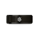 unique presents for him – black tungsten fir branch pinecone wedding band