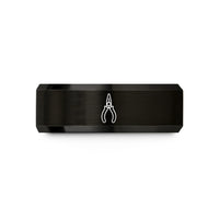 unique presents for him – black tungsten needle nose pliers wedding band